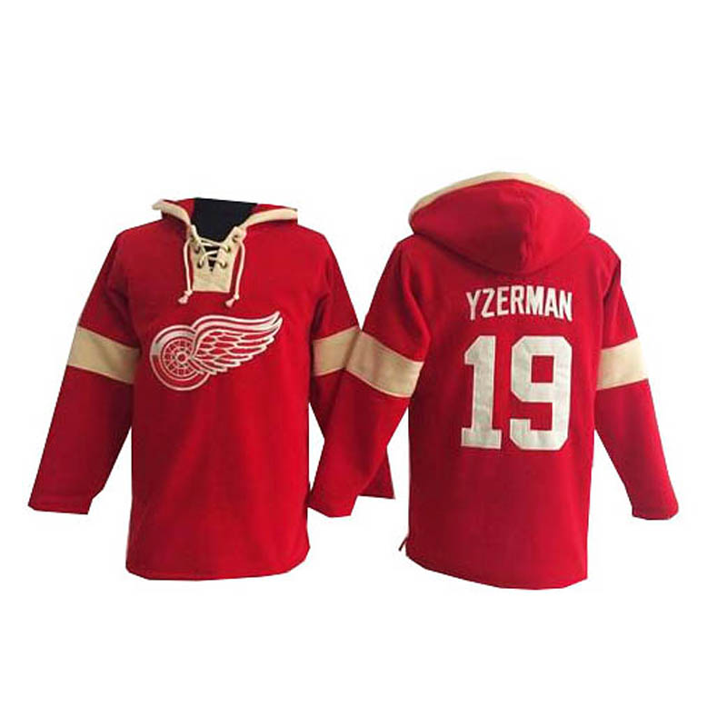 Steve Yzerman Detroit Red Wings #19 Pullover Hoodie Ice Hockey Jersey