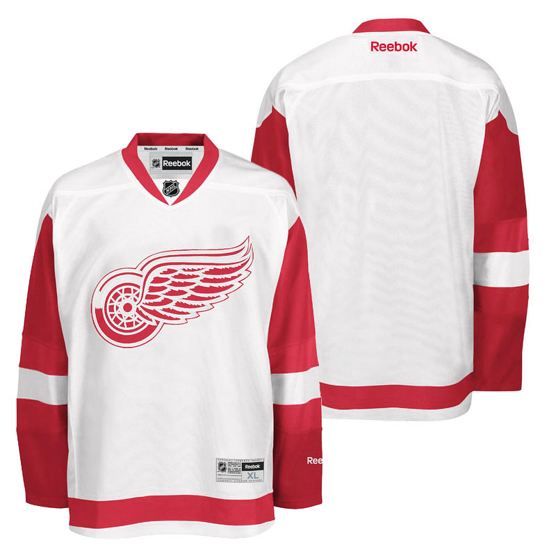 Red Wings White Reebok Jersey