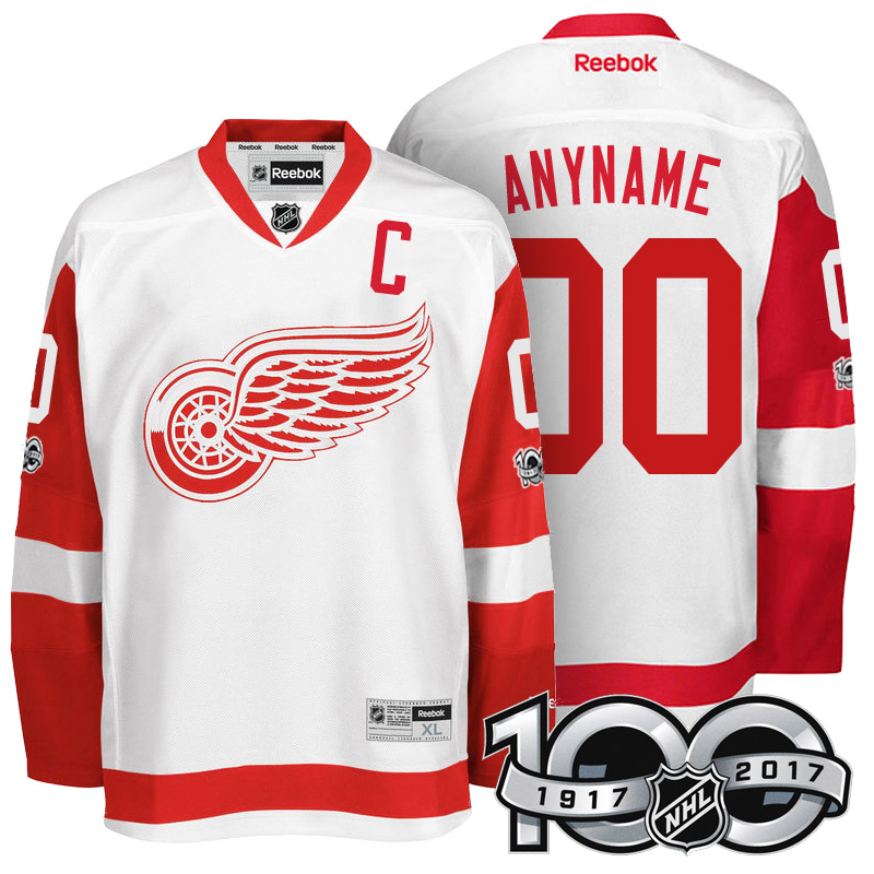 Red Wings White 100th Season Celebration Jersey