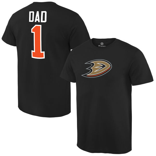 Men's Anaheim Ducks Number One Dad Black T-Shirt