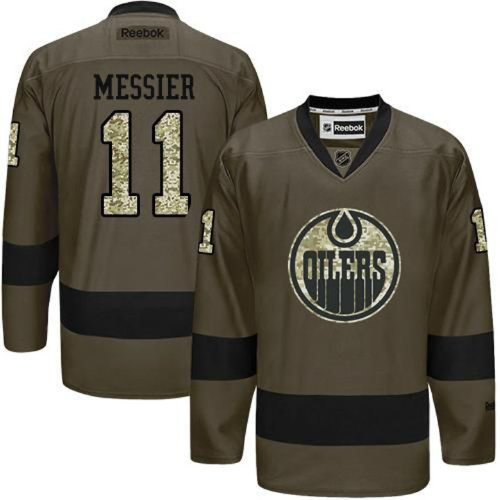 Mark Messier Edmonton Oilers #11 Green Camo Player Jersey