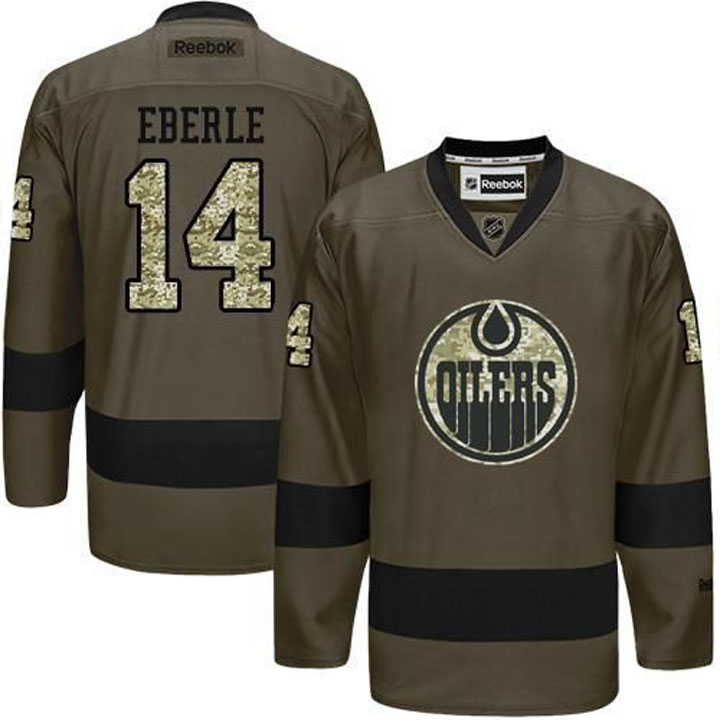 Jordan Eberle Edmonton Oilers #14 Green Camo Player Jersey