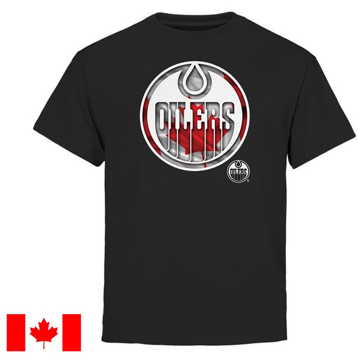 Men's Montreal Black Canada Wave Canada Day T-Shirt