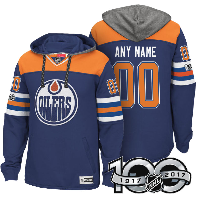 Edmonton Oilers Royal Centennial Classic Patch Custom Hoodie