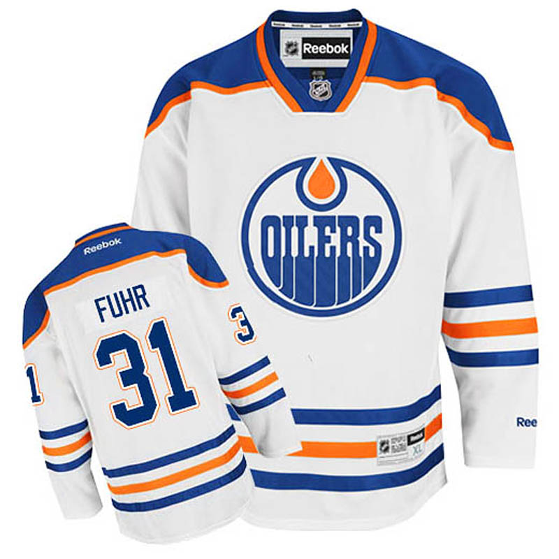 Grant Fuhr Edmonton Oilers #31 Away Ice Hockey Jersey