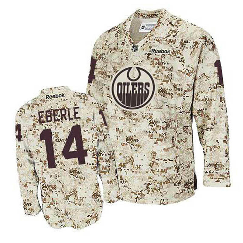 Jordan Eberle Edmonton Oilers #14 Camouflage Ice Hockey Jersey