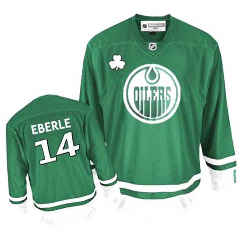 Jordan Eberle Edmonton Oilers #14 St Patty's Day Ice Hockey Jersey