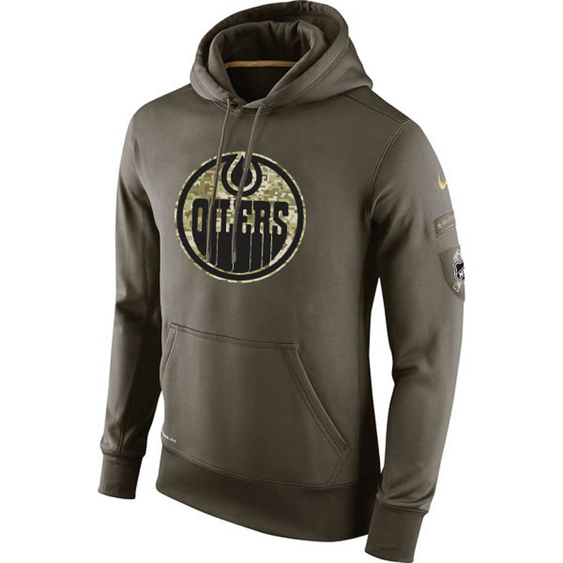 Oilers Olive KO Performance Hoodie