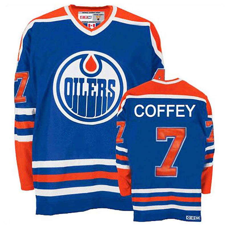 Paul Coffey Edmonton Oilers #7 Throwback Ice Hockey Jersey