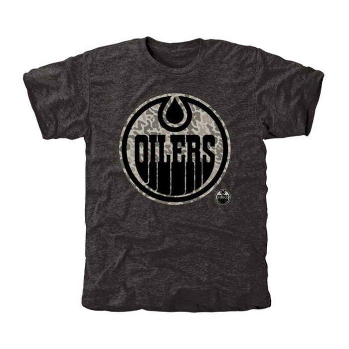 Edmonton Oilers Rink Warrior Black Tri-Blend T-Shirt