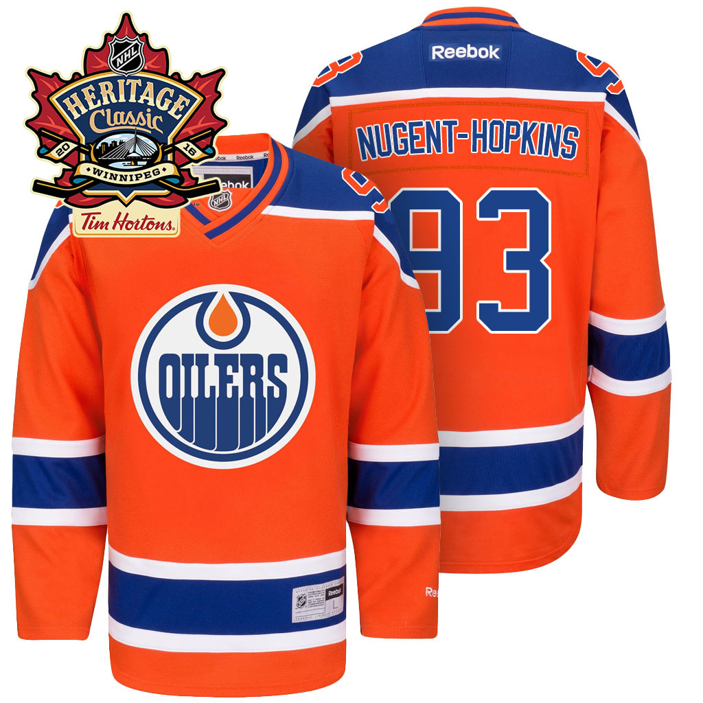 Oilers Ryan Nugent-Hopkins Orange WHA Game Heritage Classic Jersey