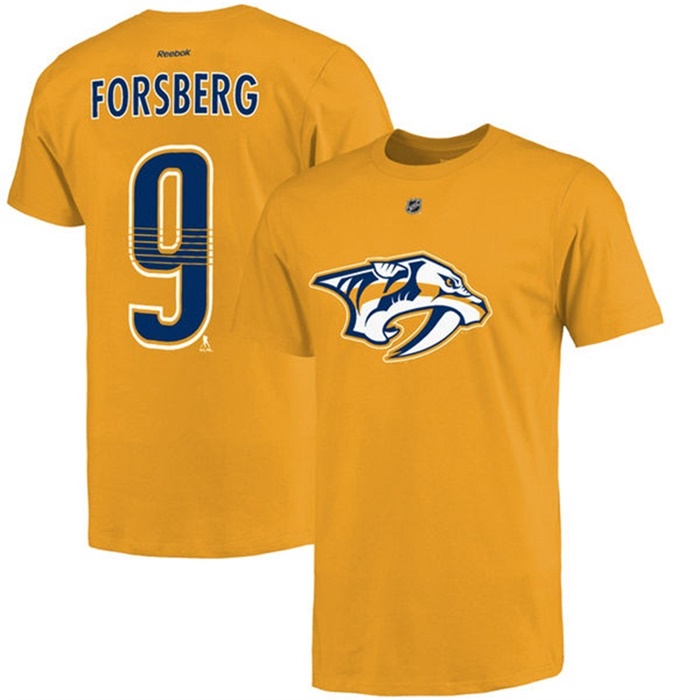 Filip Forsberg Nashville Predators Gold Name and Number T-Shirt