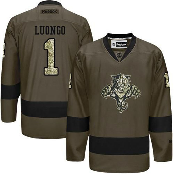 Roberto Luongo Florida Panthers #1 Green Camo Player Jersey