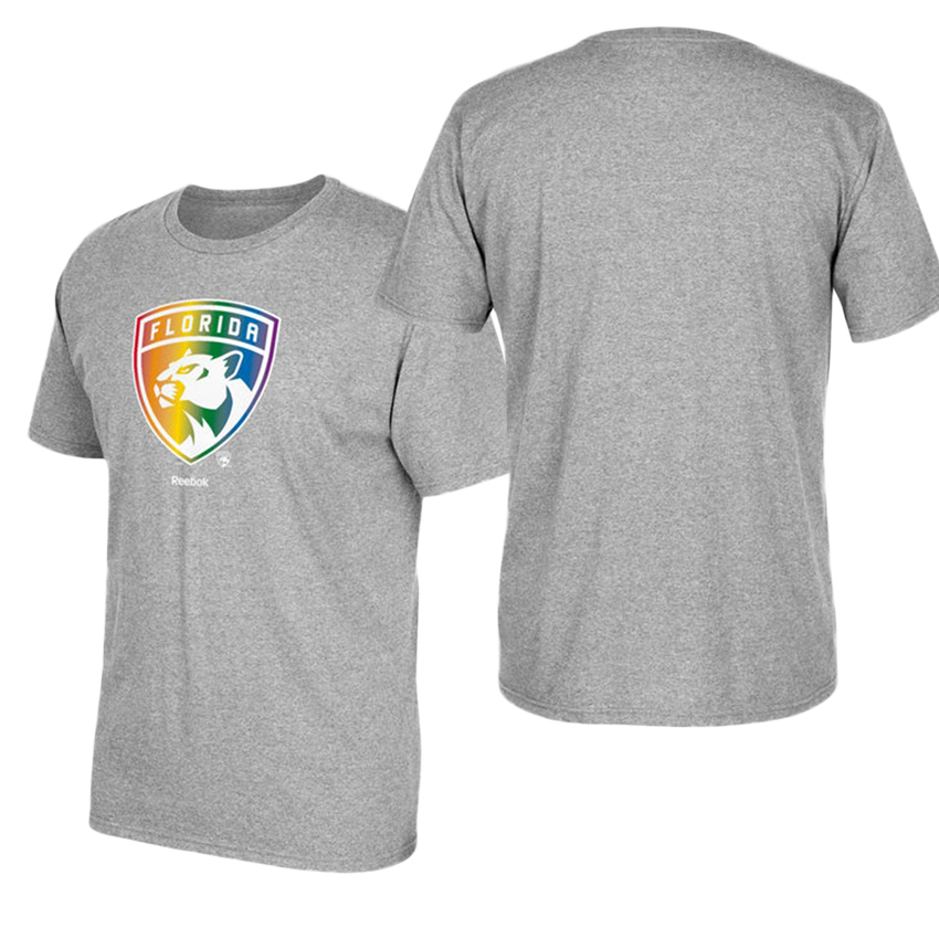 Florida Panthers Gray Hockey Is For Everyone Rainbow T-shirt