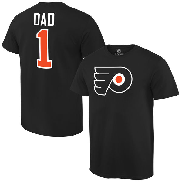 Men's Philadelphia Flyers Number One Dad Black T-Shirt