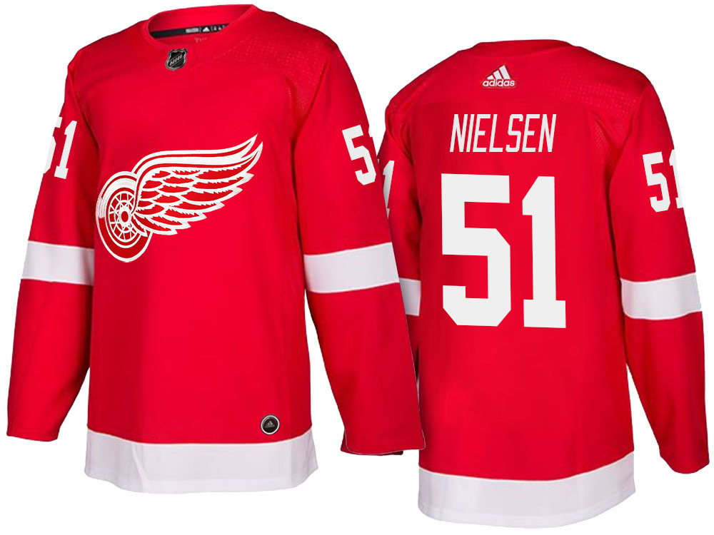 NHL Men's Detroit Red Wings #51 Frans Nielsen Red 2017-2018 Season New-Look Jersey