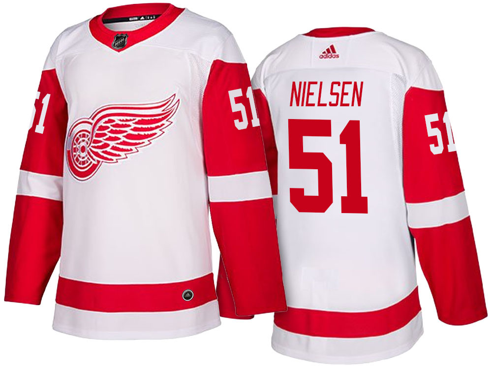 NHL Men's Detroit Red Wings #51 Frans Nielsen White 2017-2018 Season New-Look Jersey