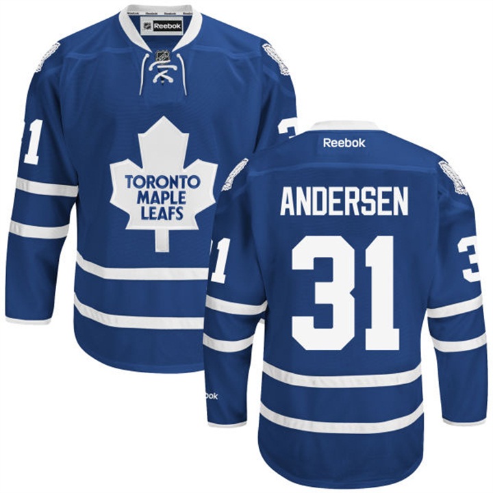 Frederik Andersen Maple Leafs Royal Blue Home Premier Jersey