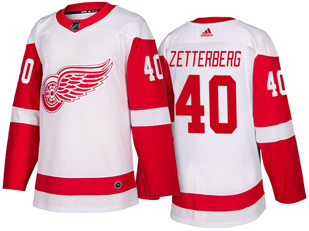 NHL Men's Detroit Red Wings #40 Henrik Zetterberg White 2017-2018 Season New-Look Jersey