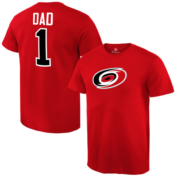 Men's Carolina Hurricanes Number One Dad Red T-Shirt