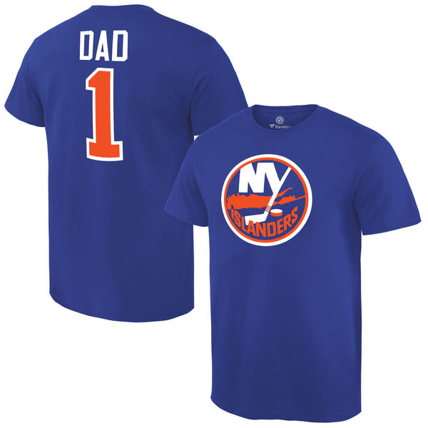 Men's New York Islanders Number One Dad Royal T-Shirt