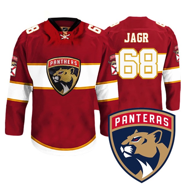 Jaromir Jagr #68 Florida Panthers New Logo Reebok Red Premier Player Jersey