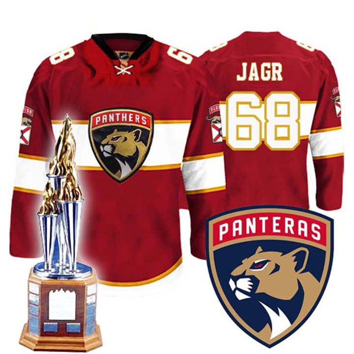 Panthers #68 Jaromir Jagr Reebok Red Home Premier Masterton Trophy Jersey