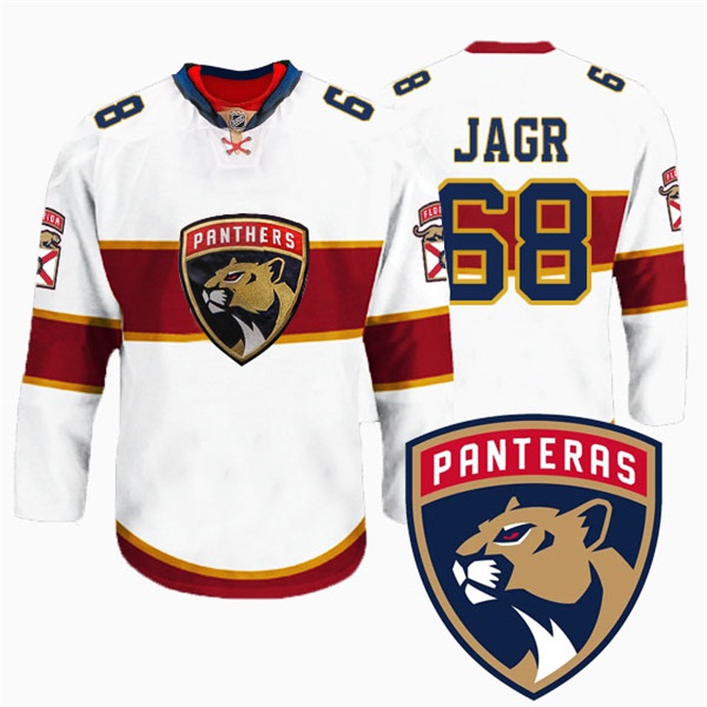 Jaromir Jagr #68 Florida Panthers New Logo Reebok White Premier Player Jersey