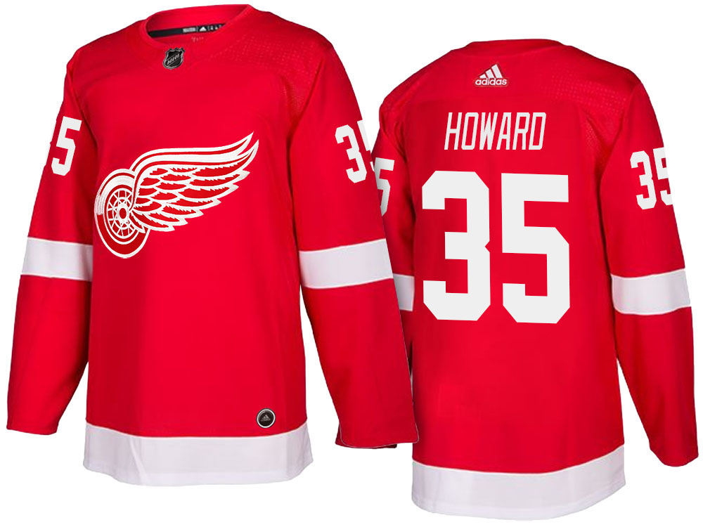 NHL Men's Detroit Red Wings #35 Jimmy Howard Red 2017-2018 Season New-Look Jersey