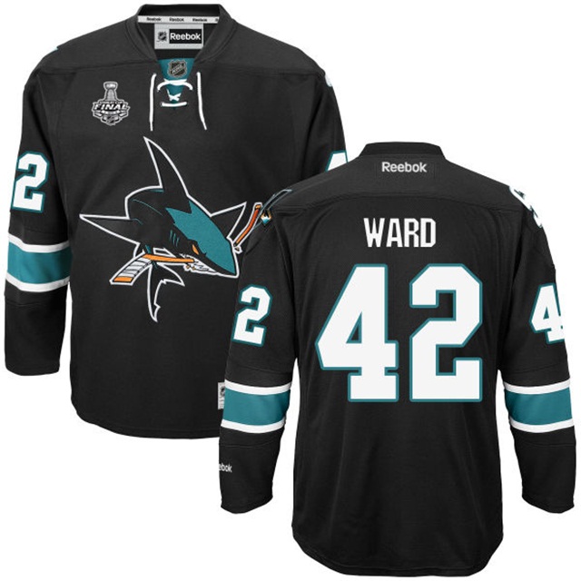 Joel Ward San Jose Sharks #42 2016 Stanley Cup Black Third Jersey