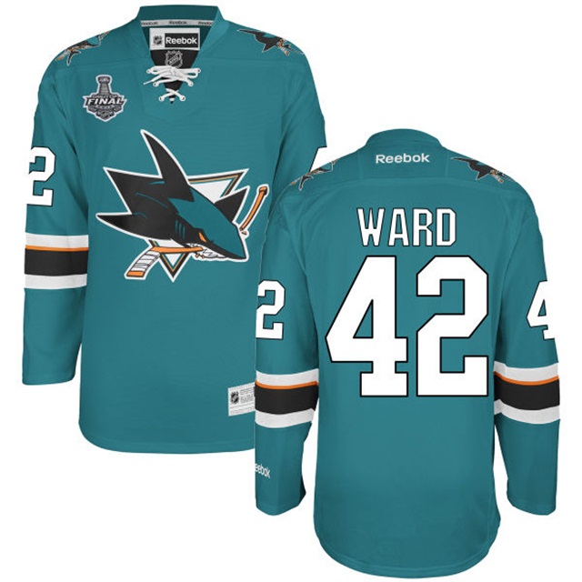 Joel Ward San Jose Sharks #42 2016 Stanley Cup Teal Home Jersey