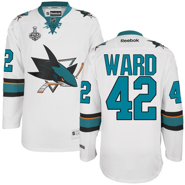 Joel Ward San Jose Sharks #42 2016 Stanley Cup White Away Jersey