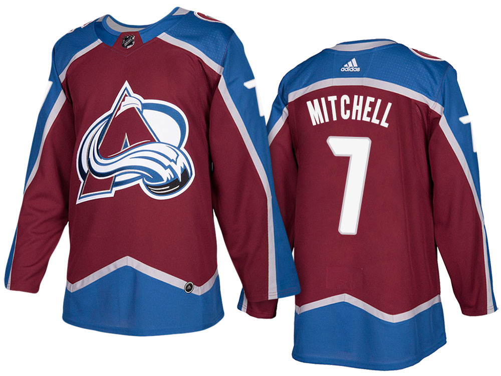 NHL Men's Colorado Avalanche #7 John Mitchell Burgundy 2017-2018 Season New Outlook Uniforms