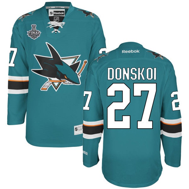 Joonas Donskoi San Jose Sharks #27 2016 Stanley Cup Teal Home Jersey