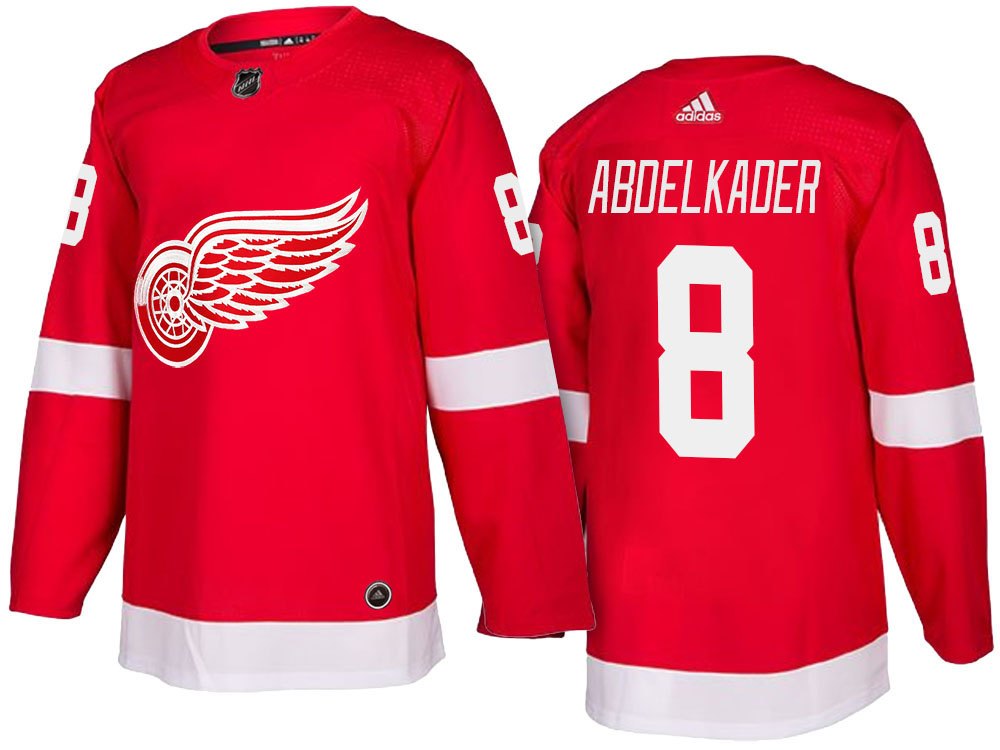 NHL Men's Detroit Red Wings #8 Justin Abdelkader Red 2017-2018 Season New-Look Jersey