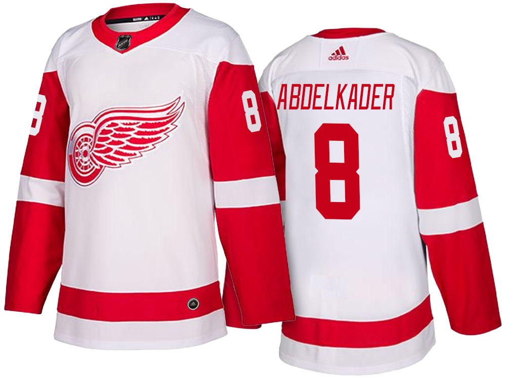 NHL Men's Detroit Red Wings #8 Justin Abdelkader White 2017-2018 Season New-Look Jersey