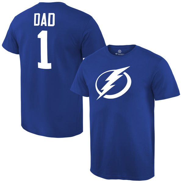 Men's Tampa Bay Lightning Number One Dad Royal T-Shirt