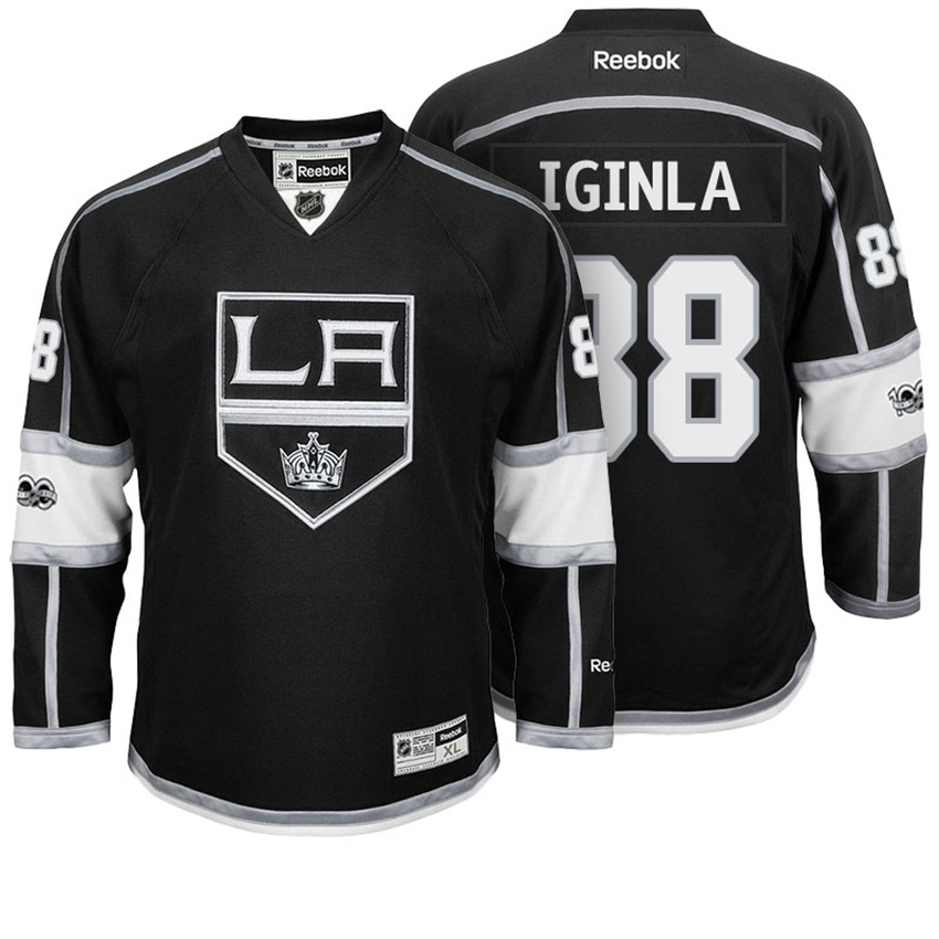 Kings Jarome Iginla #88 Black 100th Anniversary Patch Player Jersey