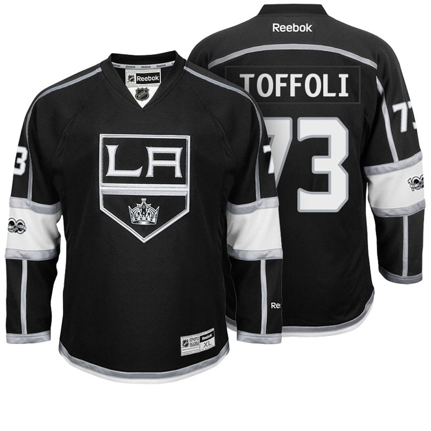 Kings Tyler Toffoli #73 Black 100th Anniversary Patch Player Jersey