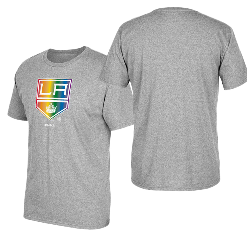 Los Angeles Kings Gray Hockey Is For Everyone Rainbow T-shirt