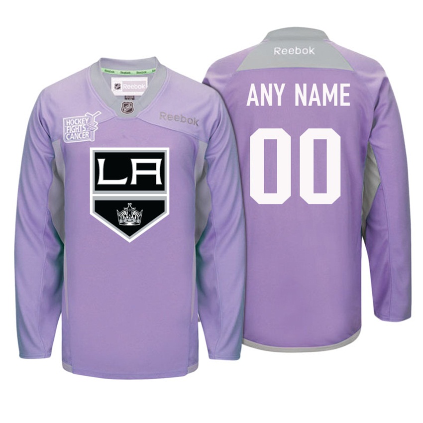 Kings Purple Hockey Fights Cancer Practice Jersey Custom Jersey