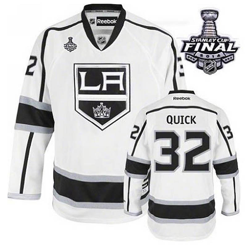 Jonathan Quick Los Angeles Kings #32 Away 2014 Stanley Cup Ice Hockey Jersey