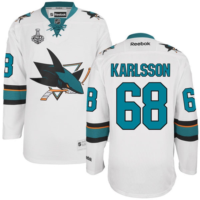 Melker Karlsson San Jose Sharks #68 2016 Stanley Cup White Away Jersey