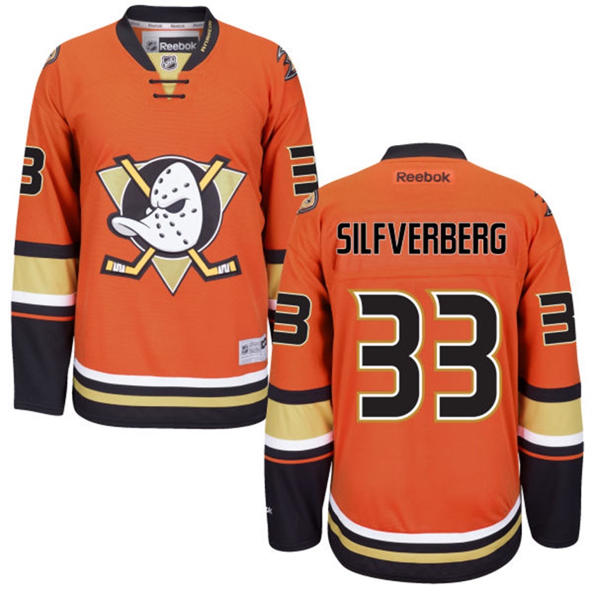 Men Anaheim Ducks Jakob Silfverberg #33 Orange Alternate Premier Jersey