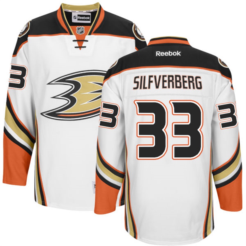 Men Anaheim Ducks Jakob Silfverberg #33 White Away Premier Jersey