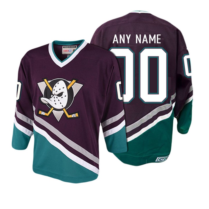 Men NHL Anaheim Ducks Purple Throwback Customized Premier Jersey