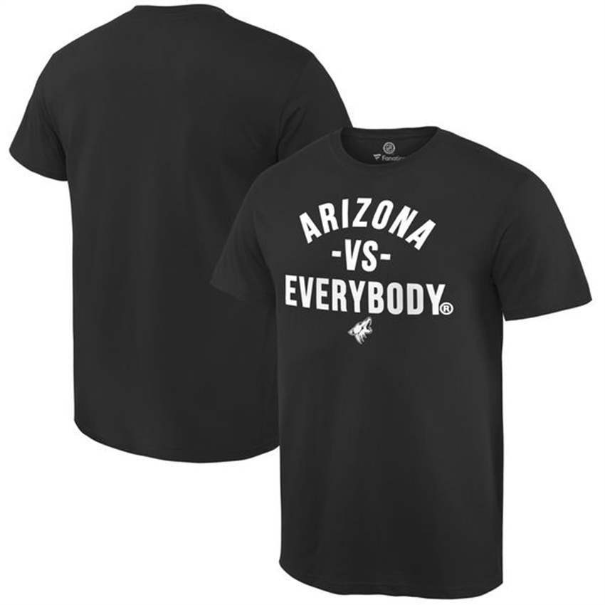 Men Arizona Coyotes Black Short Sleeve Against Everybody Team T-shirt