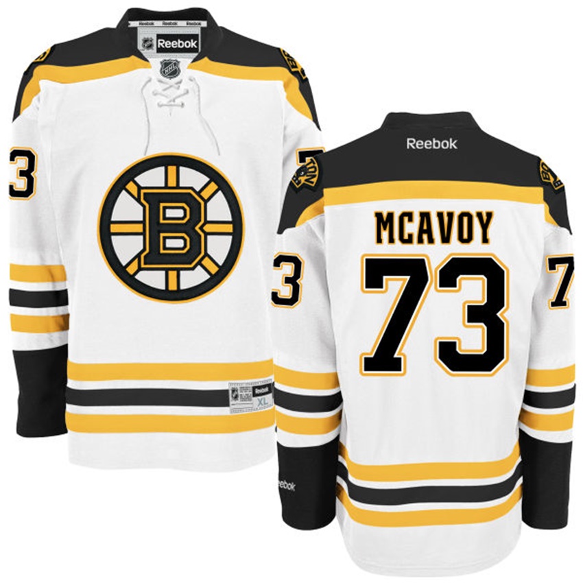 Men Boston Bruins Charlie McAvoy #73 White Away Premier Jersey