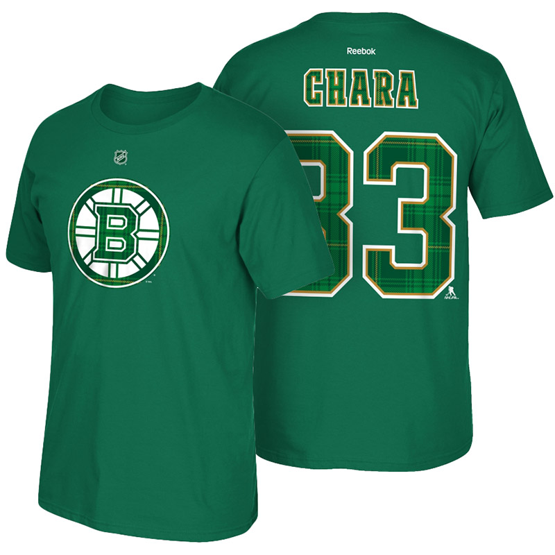 Men Bruins #33 Zdeno Chara Green 2016 St. Patrick's Day T-shirt