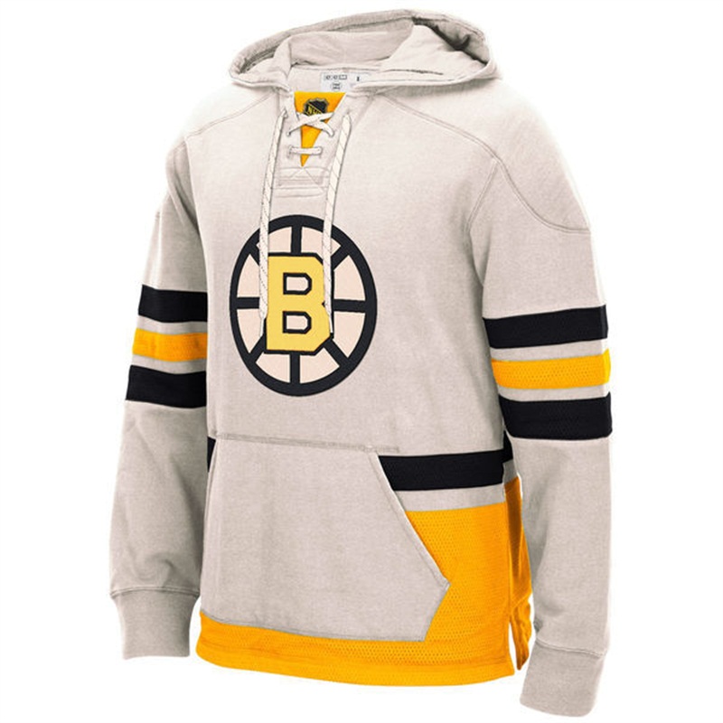 NHL 2016-2017 New Season Boston Bruins White Fleece Pullover Hoodie